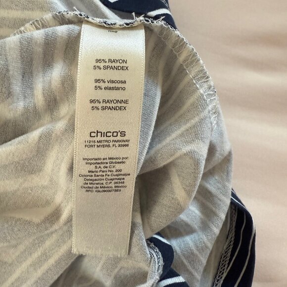 Chico’s Navy & White Stripe Swirl Skirt – Size 2 - Picture 10 of 11